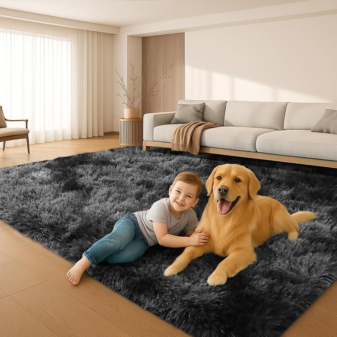 5x7 Plush Fluffy Area Rugs, Large Soft Carpet, Upgraded Non-Slip Rectangular Rug - Image 7