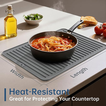 Songrey 28" x 18" Silicone Dish Drying Mat, Kitchen Counter Drying Pad - Image 5