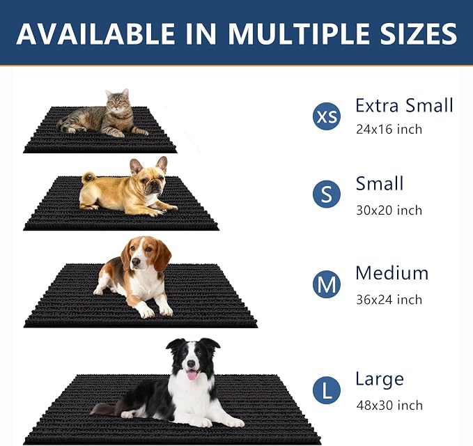 Smiry Dog Door Mat for Muddy Paws 40x24, Absorbent Dirt Trapper, Non-Slip - Image 3