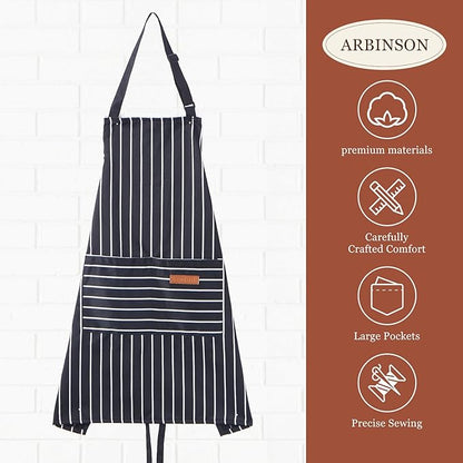 2 Pack Cooking Aprons Adjustable Bib Apron - Image 3