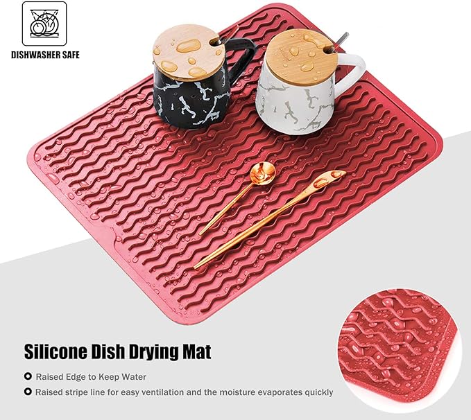 Large 14" x 11" Silicone Dish Drying Mat - Image 3
