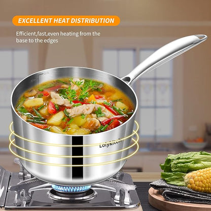 LOLYKITCH 1.5-2.5-3.0 QT, Tri-Ply Stainless Steel Saucepan Set of 3, Induction - Image 5