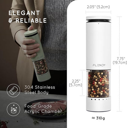 Flendy Electric Salt and Pepper Grinder Set Rechargeable, Automatic Salt and - Image 3