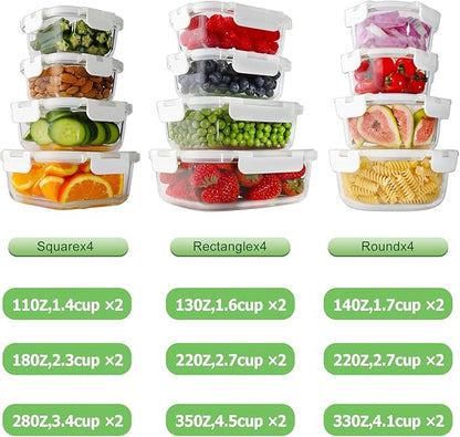 HOMBERKING 24pc Glass Food Storage Containers - Image 3