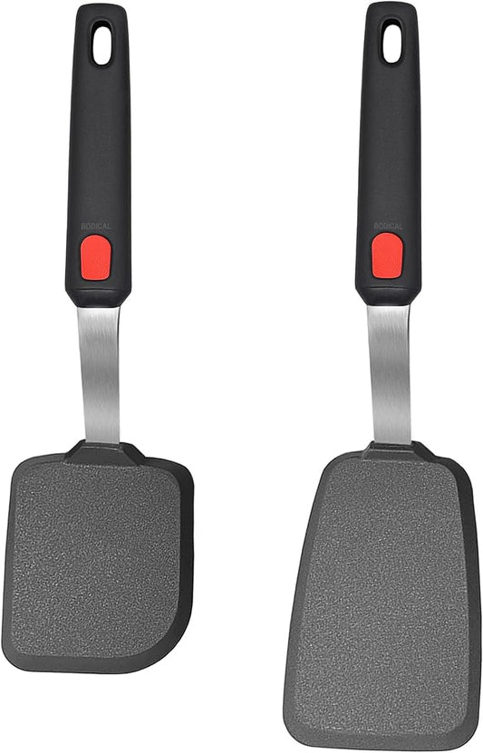 2 Pack Silicone Spatula Turner, 600°F Heat Resistant Kitchen Spatula Set by BodiCal