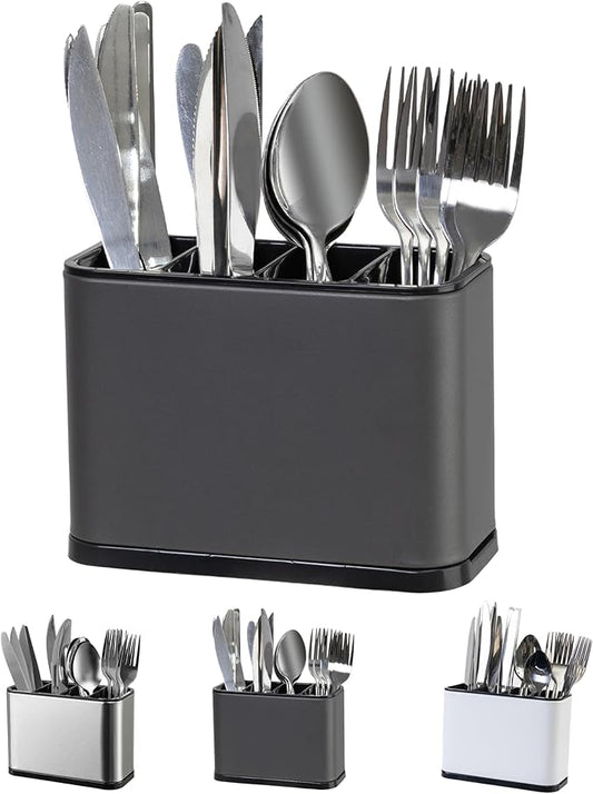 LIBODOUR Utensil Holder, Stainless Steel Caddy Counter, Spoon holder, 4 by ModernandFarmhouseUtensilHolder
