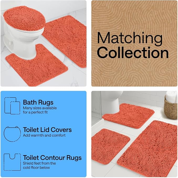 GORILLA GRIP Bath Rug Mat 44x26, Thick Soft Absorbent Chenille, Quick Dry - Image 8