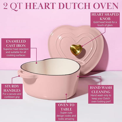 Paris Hilton Enameled Cast Iron Dutch Oven Heart-Shaped Pot - Image 6