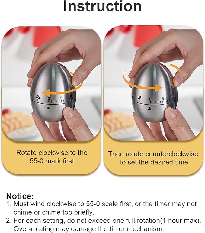 Kitchen Timer for Cooking, 60 Minutes Mechanical Timer - Image 7