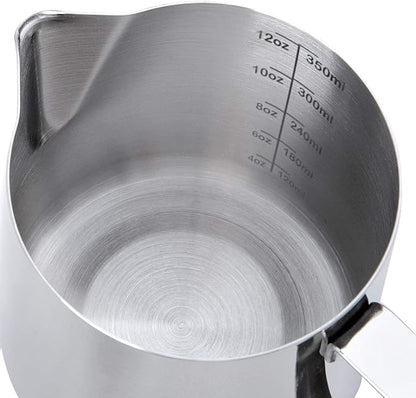 Milk Frothing Pitcher Cup, 12oz/350ML Milk Frother Cup Stainless Steel Steaming - Image 7
