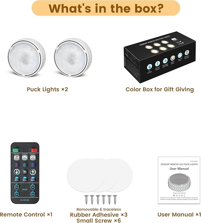 LED Puck Lights with Remote Control & Timer, Battery Operated Under Cabinet - Image 5