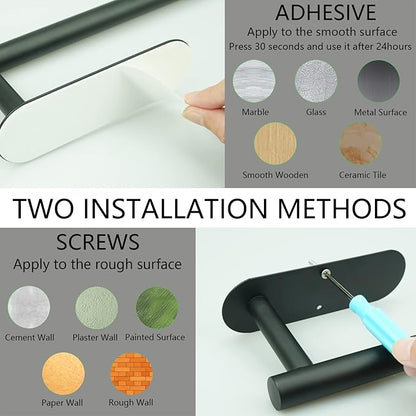 Paper Towel Holder with 2 Hooks-Under Cabinet Paper Towel Holder - Image 5