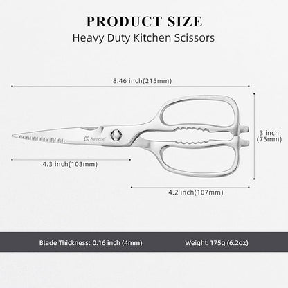 Sunnecko Kitchen Scissors for Food, Heavy Duty Scissors All Purpose Kitchen - Image 4