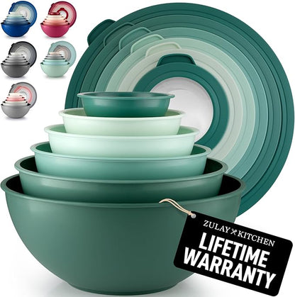 Zulay Kitchen 12-Piece Plastic Mixing Bowl Set by ZulayKitchen