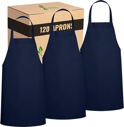 GREEN LIFESTYLE 120 Pack Professional Chef Apron– Grilling Aprons by GreenLifeStyle