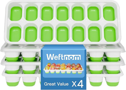 Ice Cube Tray, Ice Cube Trays for Freezer 4 Pack by WEFTNOM