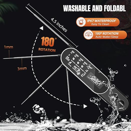3X Faster 0.5s Instant Read Meat Thermometer, 2025 Rechargeable ±0.5℉ NIST - Image 5