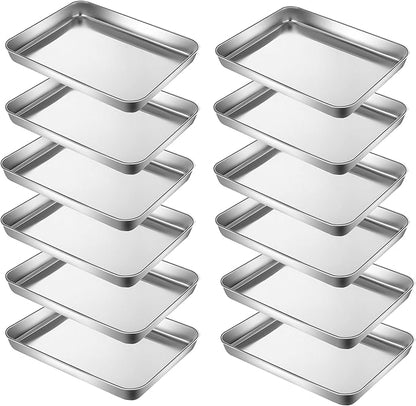 Extra Small Serving Tray in Bulk Stainless Steel 304 Little Tiny Baking Sheet by YourReliableKitchenPartner