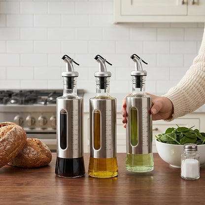 Olive Oil Dispenser for Kitchen, 4 Pack 10oz/300 ML Cooking Oil and Vinegar - Image 2