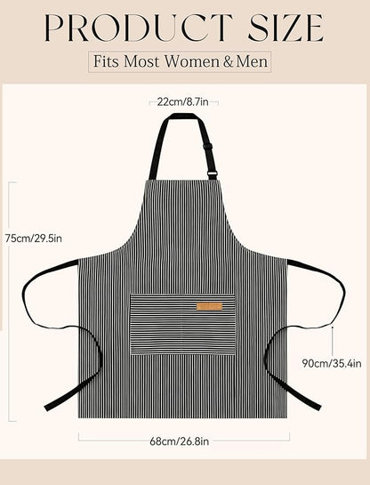 2 Pack Kitchen Cooking Aprons, Soft Aprons - Image 6