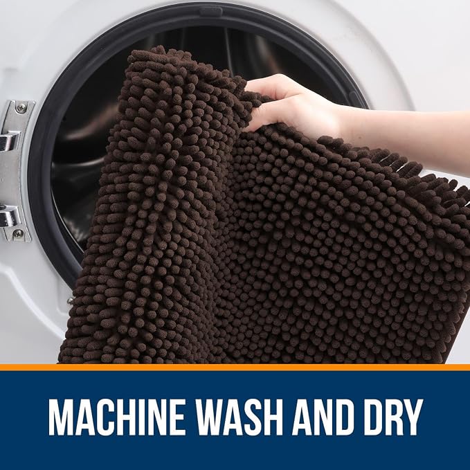 OLANLY Large Bathroom Rugs 40x32, Extra Soft Absorbent Chenille Bath Rugs - Image 5