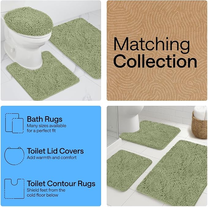 GORILLA GRIP Bath Rug Mat 48x24, Soft Absorbent Chenille, Quick Dry Microfiber - Image 8