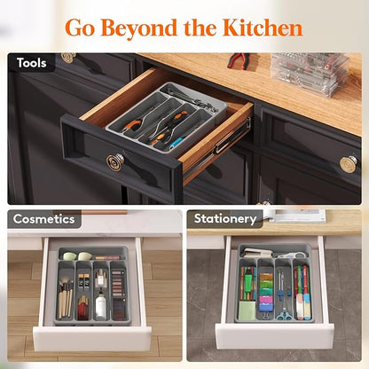Lifewit Silverware Drawer Organizer Tray, Plastic Cutlery Storage - Image 6