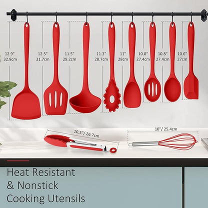 Silicone Cooking Utensils Set of 10, Kitchen Utensils Set - Image 2