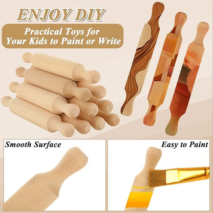 WOPPLXY 50 Pcs Mini Rolling Pin, 5.5 Inches Wooden Rolling Pins, Mini Rolling - Image 3