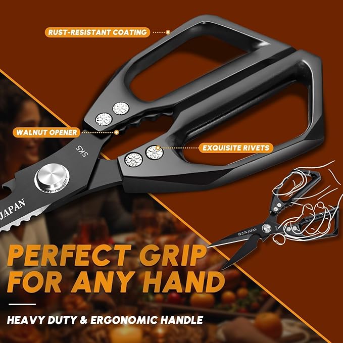 HUUSK Kitchen Scissors Set Black - Image 4