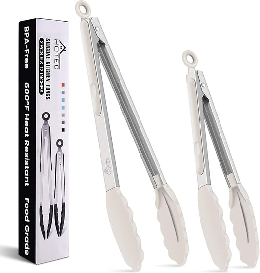 HOTEC Premium Stainless Steel Locking Kitchen Tongs by Hotec