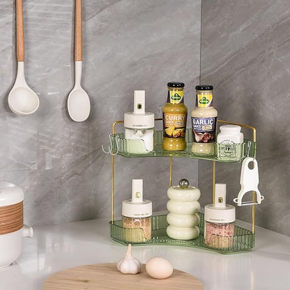 2-Tier Corner Bathroom Organizer Countertop - Image 3
