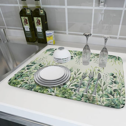Giwawa Spring Summer Leaf Dish Drying Mat - Image 6