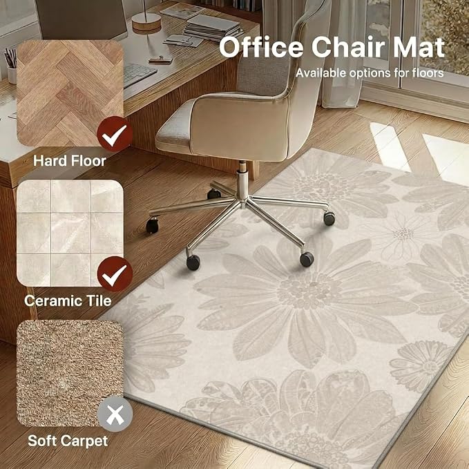 36"x48" Office Chair Mat for Hardwood Tile Floor, Under Desk Carpet Protector - Image 3