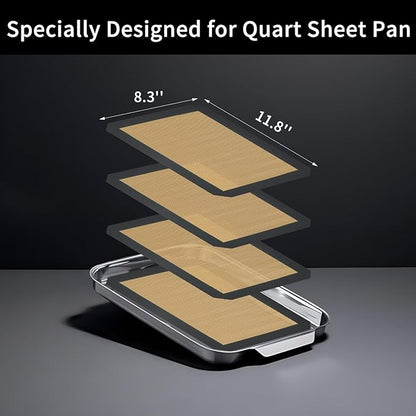 Small Silicone Baking Mats, 11-4/5x8-1/4 Inch Quarter Sheet Size, Non Stick - Image 2