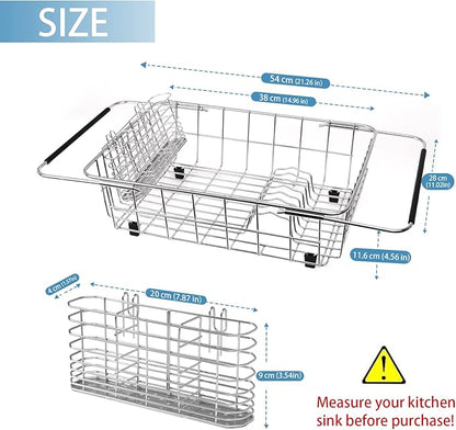 304 Stainless Steel Drying Rack, Expandable, Adjustable Inside The Sink - Image 3
