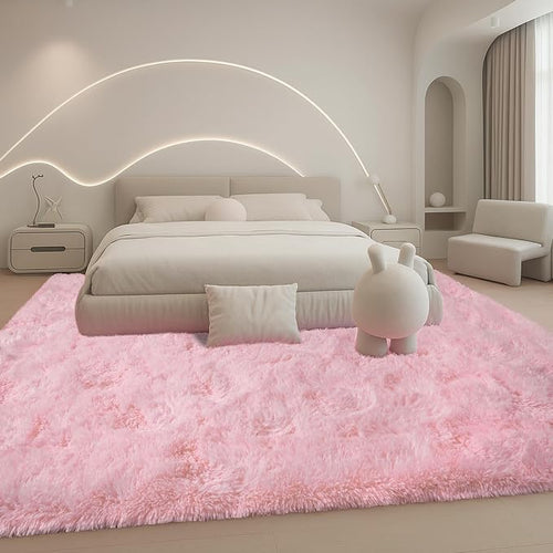 8x10 Area Rugs Living Room, Cute Pink Rug Large Plush Fluffy Bedroom Carpet by Mtandyx