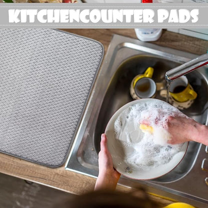 2 Pack Microfiber Dish Drying Mat, 24 x 17 inch Super Absorbent Drying Pad - Image 4