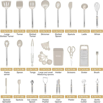Kitchen Utensil Set-Silicone Cooking Utensils-33 Kitchen Gadgets & Spoons - Image 2
