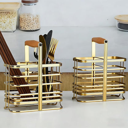 Caliamary Utensil Holder, Stainless Small Stainless Steel Cutlery Drainer Caddy - Image 3