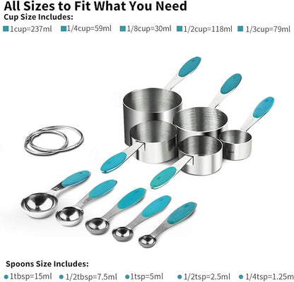 Measuring Cups : U-Taste 18/8 Stainless Steel Measuring Cups and Spoons Set of - Image 2