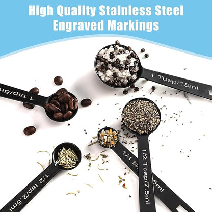 Stainless Steel Measuring Spoons Set of 5, Metal Measuring Cups - Image 2