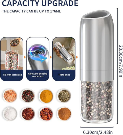 CIRCLE JOY Gravity Electric Salt and Pepper Grinder Set, Battery Powered - Image 3