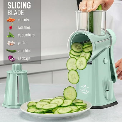 Zulay Kitchen Rotary Cheese Grater 5 Blade Cheese Shredder - Image 5