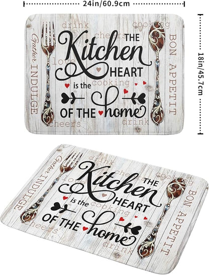 Giwawa 18"x24" Dish Drying Mat The Kitchen is The Heart of The Home- Knife Fork - Image 2