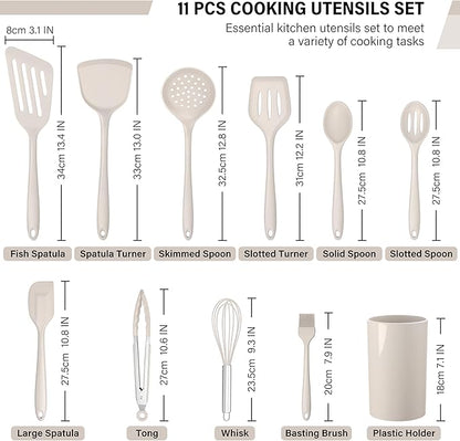 HaWare 11 PCS Silicone Cooking Utensils Set, Heat Resistant Kitchen Utensils - Image 2