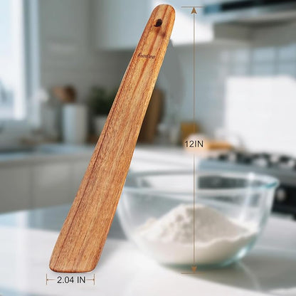 2 Pack Teak Wood Spatula, 12 Inch Wooden Spoons - Image 6