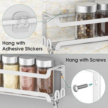 LUCYCAZ 2 Pack Wall Mounted Spice Rack - Image 6
