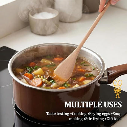 12 Pcs Wooden Spoons for Cooking, MORGLES 14-Inch Serving Spoons for Stirring - Image 6