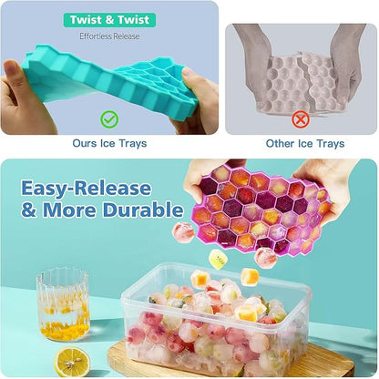 Azyh Ice Cube Trays for Freezer, 2 Pack Ice Cube Tray - Image 4